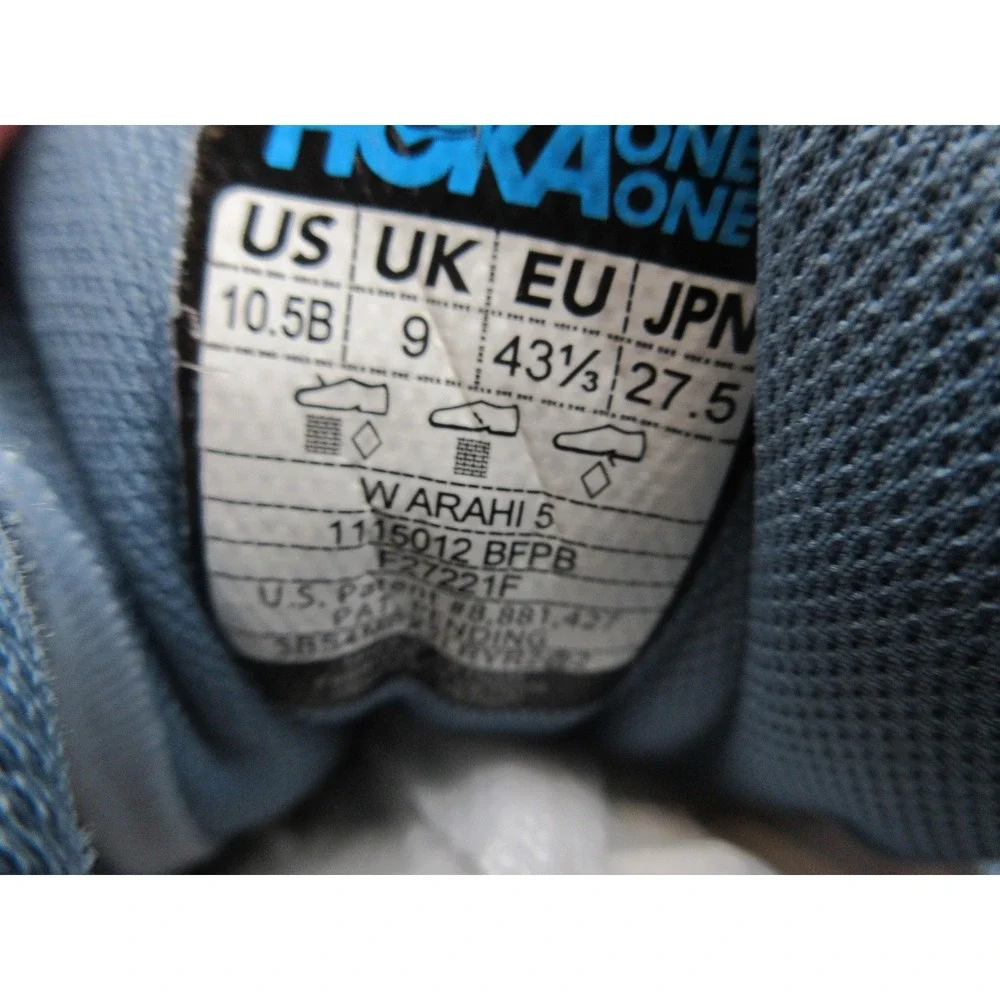 HOKA ONE ONE Shoes Womens Size 10.5 Blue Arahi 5 Running‎ Stability Mesh 1115012